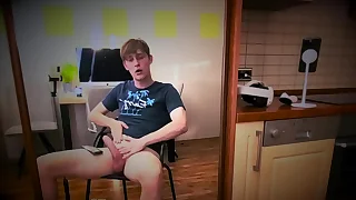 Blonde lad chases beamy fat weasel words - Cumshot